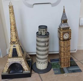 3 Puzzle Tridimensionali Torre Eiffel+ Torre Di P
