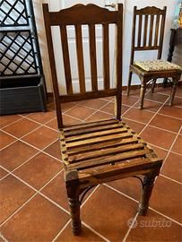 6 Set di sedie etniche teak legno massello