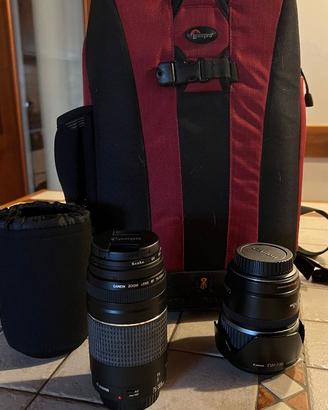 Zaino e ottiche Canon EF