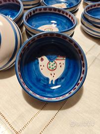 Set 12 ciotole ceramica Solimene Vietri 