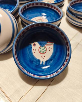 Set 12 ciotole ceramica Solimene Vietri 