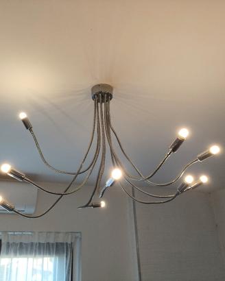 Lampadario Moderno 9 Bracci Flessibili + Lampadine