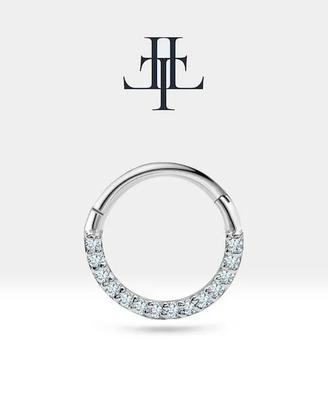 Piercing oro bianco 14k e diamanti naturali anello