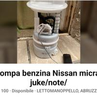 pompa benzina Nissan micra/juke/note