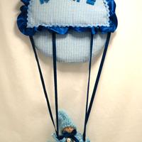 Fiocco nascita bimbo , mongolfiera , fatto a mano