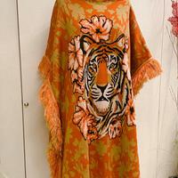 Poncho Cappa tigre frange TwinSet Simona Barbieri