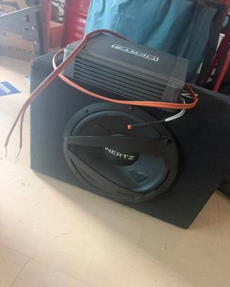 Subwoofer e amplificatore Hertz 600w