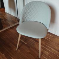 Poltrona sedia imbottita verde salvia