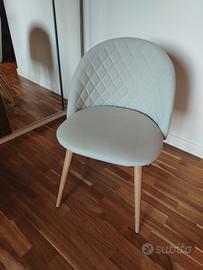 Poltrona sedia imbottita verde salvia