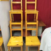 Sedie legno tipo Ikea IVAR, verniciate lucide