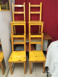 Sedie legno tipo Ikea IVAR, verniciate lucide