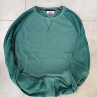 Felpa Tommy Hilfiger Denim XXL vintage verde.