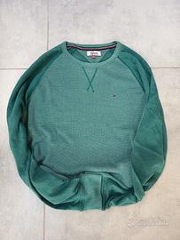 Felpa Tommy Hilfiger Denim XXL vintage verde.
