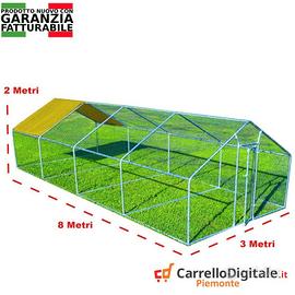 Recinto per Galline 3x8 m x h 2 m – 24 mq - giallo