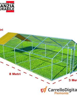 Recinto per Galline 3x8 m x h 2 m – 24 mq - giallo