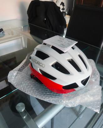 casco bicicletta nuovo bianco rosso