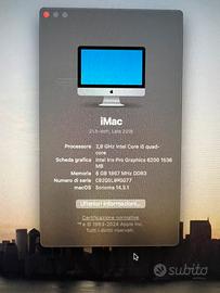 Imac 21,5 2,8 ghz i5 ssd 500 8 gb ram