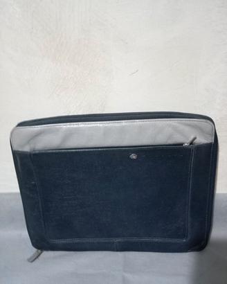 borsa porta documenti Piquadro blu in pelle 
