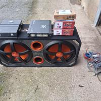 SUBWOOFER + AMPLIFICATORE + RADIO 1 DIN