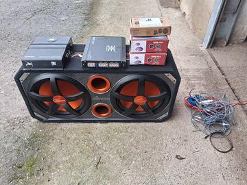 SUBWOOFER + AMPLIFICATORE + RADIO 1 DIN