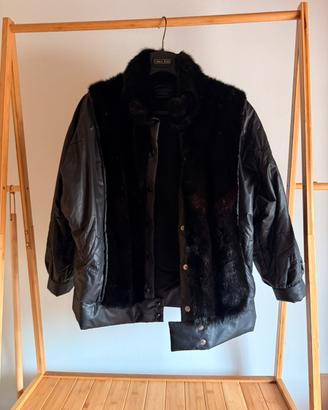 Giacca vintage in satin e visone – Marianna Basile