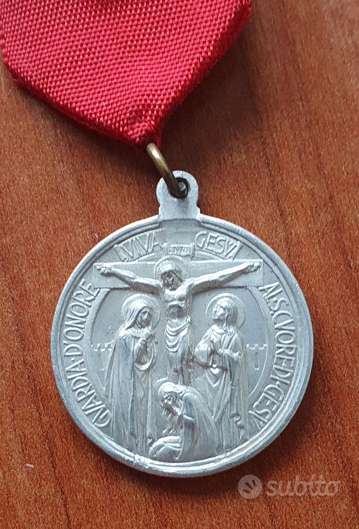 Medaglia Sacro Cuore Di Gesù E Maria - Ottone Placcato Argento 18mm | Devozionale Cattolico, Made In Italy - Foto 11