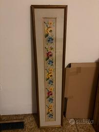 Quadro ricamato a mano mezzo punto