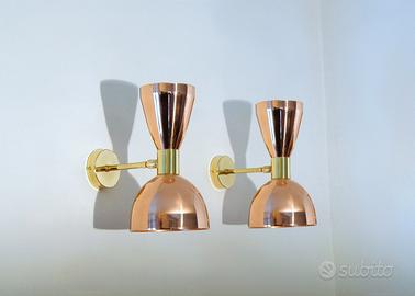 Coppia di Applique Wall Lamp RAME / OTTONE