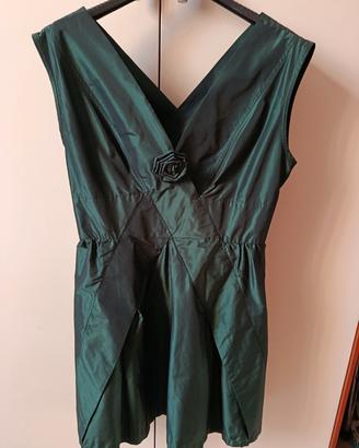 abito max&co verde con spilla taglia 42