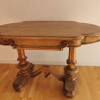 Tavolino ovale antico in legno di noce - fine '800