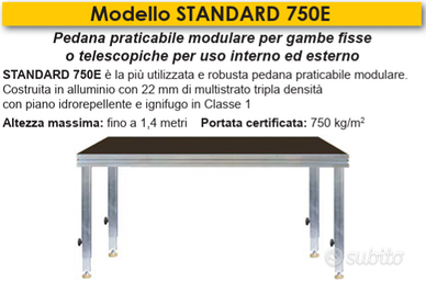 4 Pedane modulari m.2x1 per palchi mobili