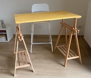Tavolo scrivania con cavalletti ikea MITTBACK