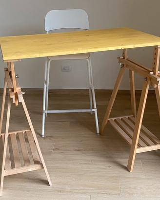 Tavolo scrivania con cavalletti ikea MITTBACK