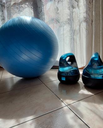 Palla fitness + kettlebell (set allenamento casa)