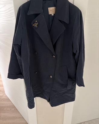 Soprabito blu foderato donna con cintura
