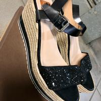 Sandali Kanna glitter corda cinturino è zeppa