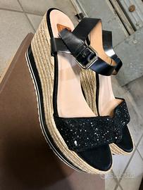 Sandali Kanna glitter corda cinturino è zeppa