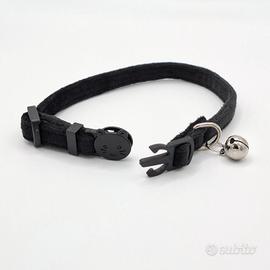 Collare gatto velluto antisoffocamento nero