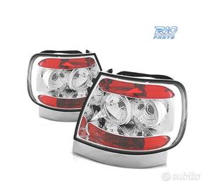 FANALI AUDI A4 B5 94-99 FONDO CROMATO ROSSO