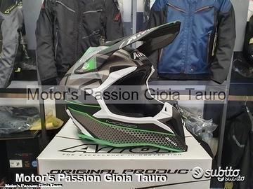 AIROH Casco Cross Wraap Mood Green Motor's Passion