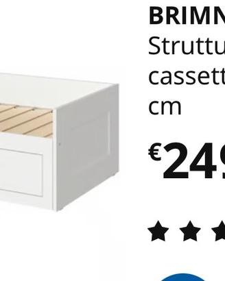 Letto singolo estraibile, con 2 cassetti.