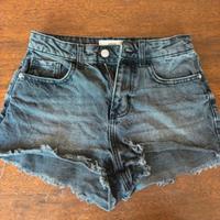Shorts in denim a vita alta, taglia 40, Tally Weji