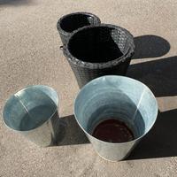 DUE VASI PER PIANTE INTERNO IN ZINCO NUOVI