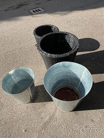 DUE VASI PER PIANTE INTERNO IN ZINCO NUOVI