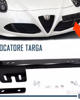 PORTATARGA Nero per ALFA ROMEO RILOCATORE Laterale
