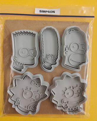 Set 5 Stampini / Tagliabiscotti - Tema I Simpson