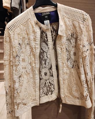 giacca con inserti in pizzo
