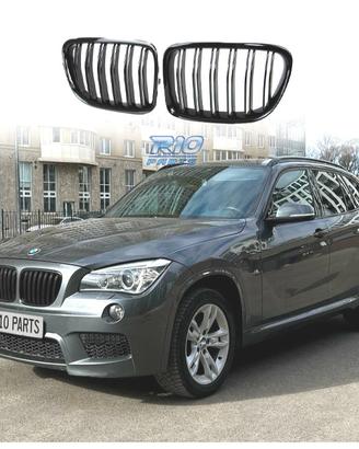 GRIGLIA DOPPIA BMW X1 E84 09-14 LOOK M4 NERO LUCID