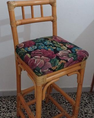 2 sgabelli alti in rattan da bancone/isola