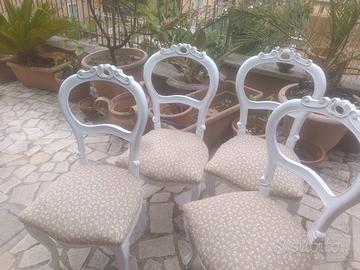 quattro sedie shabby chic 